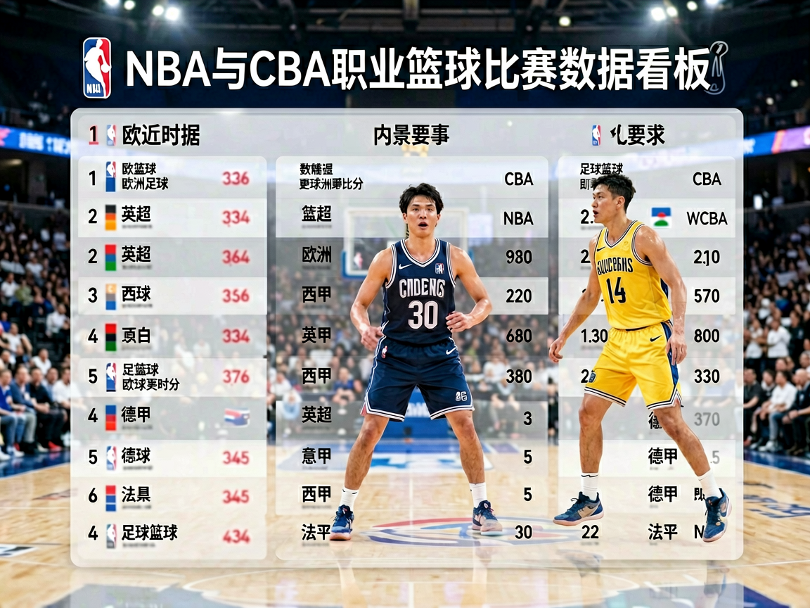 NBA与CBA职业篮球比赛数据看板